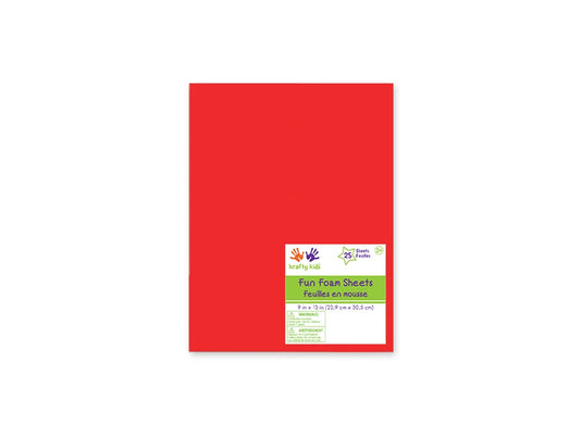 Fun Foam Sheets: 9"x12" Bulk 2mm Barcoded Sheets G) Red