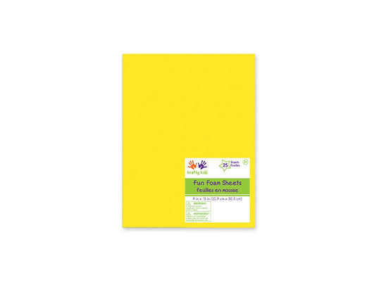 Fun Foam Sheets: 9"x12" Bulk 2mm Barcoded Sheets J) Yellow
