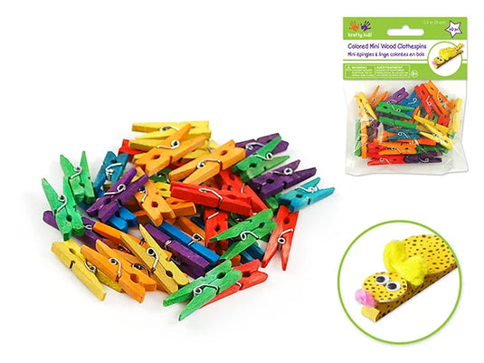 Craftwood: 1 3/16" Mini Clothespins Colored 40/pk