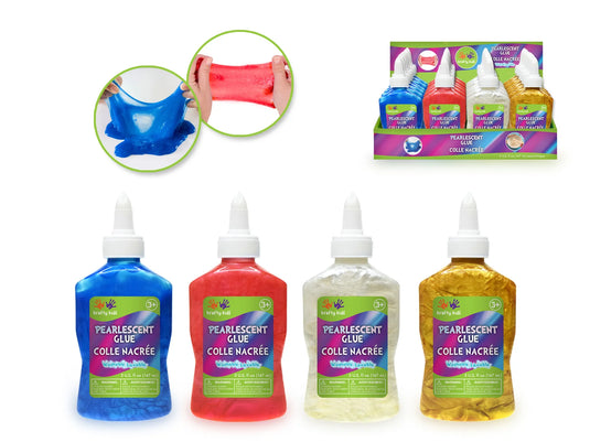 Krafty Kids: 147ml (5oz) Washable Metallic Color Glue A) Pearlescent