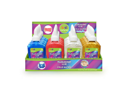 Krafty Kids: 147ml (5oz) Washable Metallic Color Glue A) Pearlescent