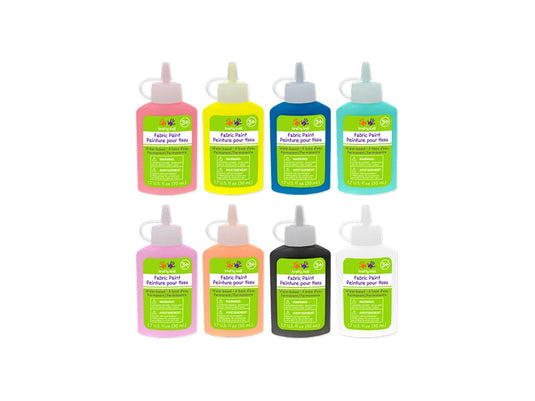 Krafty Kids: 50ml Fabric Paint~ Brights PDQ Counter-Top Display 6 Each x 8 Colors