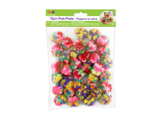 Krafty Kids: 1" Yarn-Poms 40pc A) Color-Blend