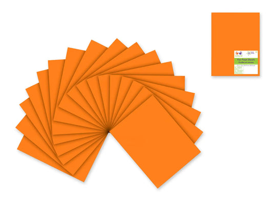 Fun Foam Sheets: 9"x12" Bulk 2mm Barcoded Sheets F) Orange