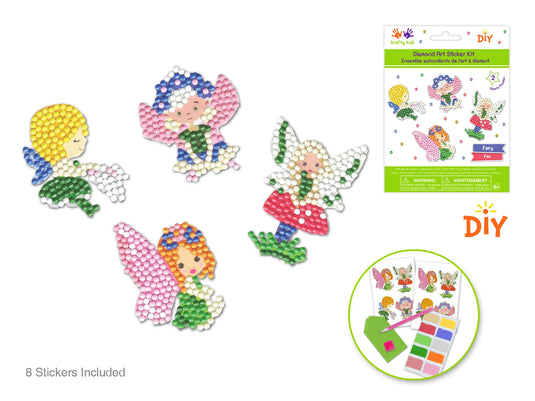 Krafty Kids Kit: Diamond Painting DIY Sticker Kit 2Shts G) Fairy