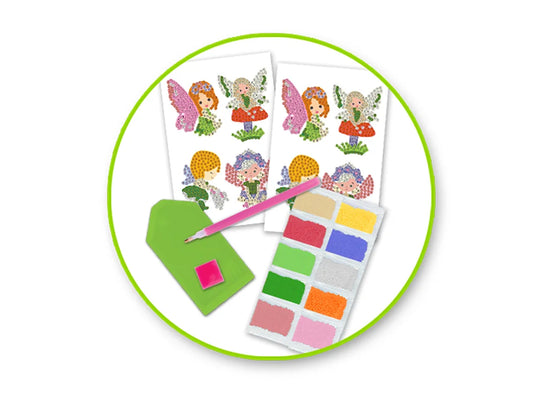 Krafty Kids Kit: Diamond Painting DIY Sticker Kit 2Shts G) Fairy