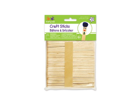 Craftwood: 4.5"x3/8" Regular Craft Sticks 100/pk