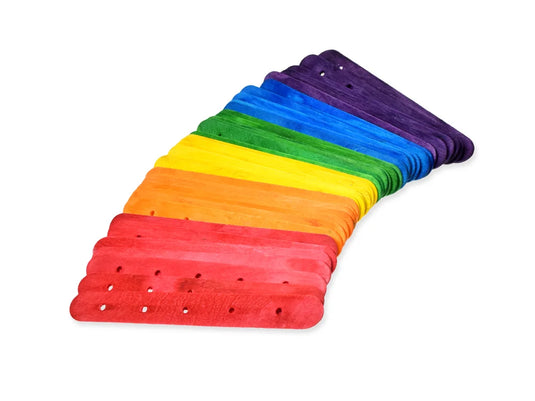 Craftwood: 6"x3/4" Jumbo Natural Craft Sticks w/Holes 40/pk B) Colored