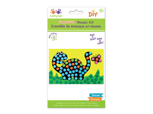 Krafty Kids Kit: DIY Foam-Fun Mosaic Kit A) Dino