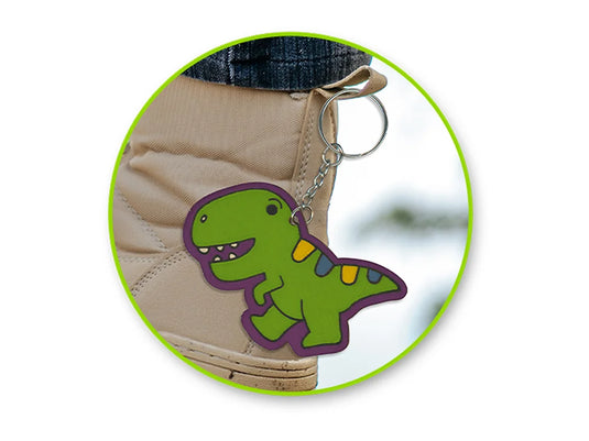 Krafty Kids Kit: DIY Wood Keychain Kit w/4 Paint Pots+Brush D) T-Rex