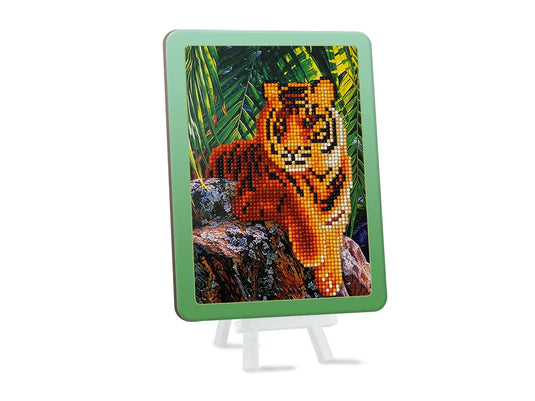 Krafty Kids Kit: 8.8"x6.8" DIY Diamond Painting Kit w/Easel A) Tiger