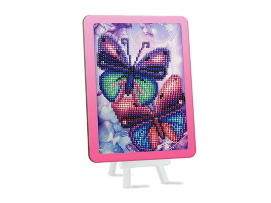 Krafty Kids Kit: 8.8"x6.8" DIY Diamond Painting Kit w/Easel C) Butterflies