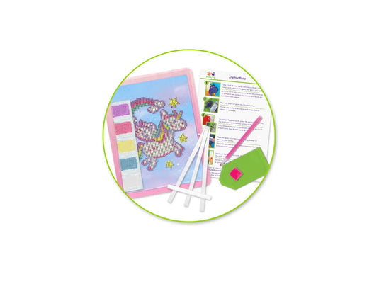 Krafty Kids Kit: 8.8"x6.8" DIY Diamond Painting Kit w/Easel E) Baby Unicorn