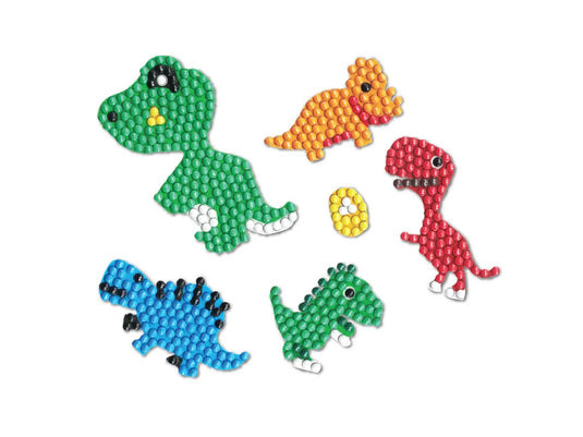 Krafty Kids Kit: Diamond Painting DIY Sticker Kit 2Shts B) Dino