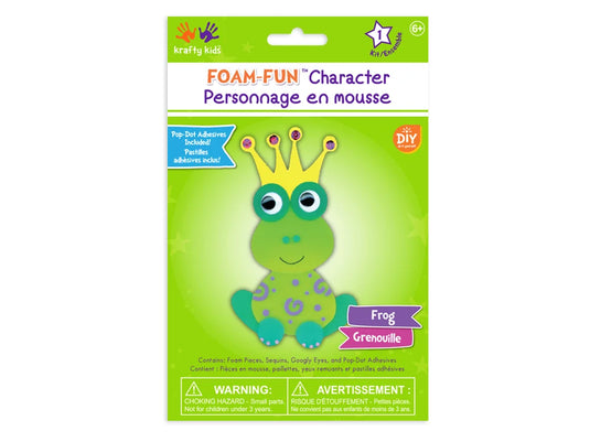Krafty Kids Kit: DIY Foam-Fun Character Kit (makes 1) E) Frog