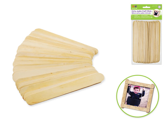 Craftwood: 7 7/8"x0.8" Extra Jumbo Natural Craft Sticks 25/pk