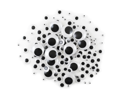 Paste-On Googly Eyes: Bulk 5mm-24mm Asst x182 Black Standard