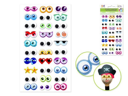 Self-Stick Googly Eyes: Animation Glitter & Googlies 30 Pairs A) Cartoon