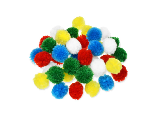 Krafty Kids: 1" Yarn-Poms 40pc B) Primary