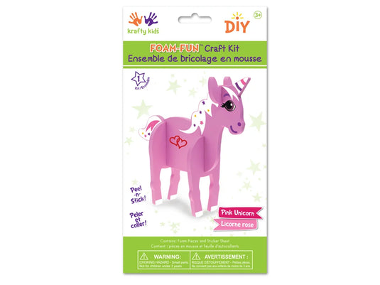 Krafty Kids Kit: DIY Foam-Fun Standing Kit (makes 1) G) Pink Unicorn