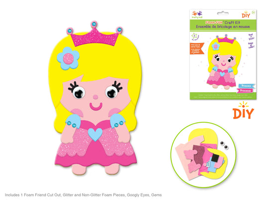 Krafty Kids Kit: DIY Foam Friends Craft Kit Peel-n-Stick 03) Princess