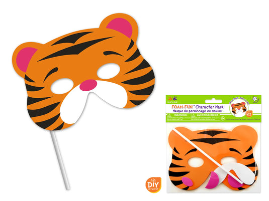 Krafty Kids Kit: DIY Foam Character Mask w/Prop Stand E) Tiger