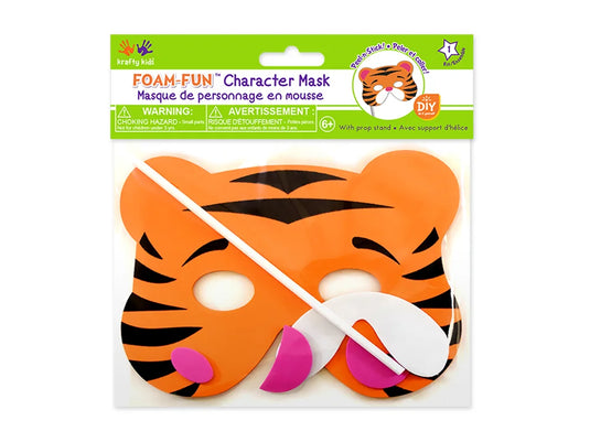 Krafty Kids Kit: DIY Foam Character Mask w/Prop Stand E) Tiger