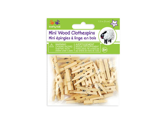 Craftwood: 1 3/16" Mini Clothespins Natural 40/pk