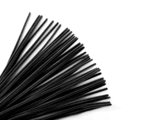 Chenille Stems: 6mmx30cm 40/pk Pipe Cleaners B) Black