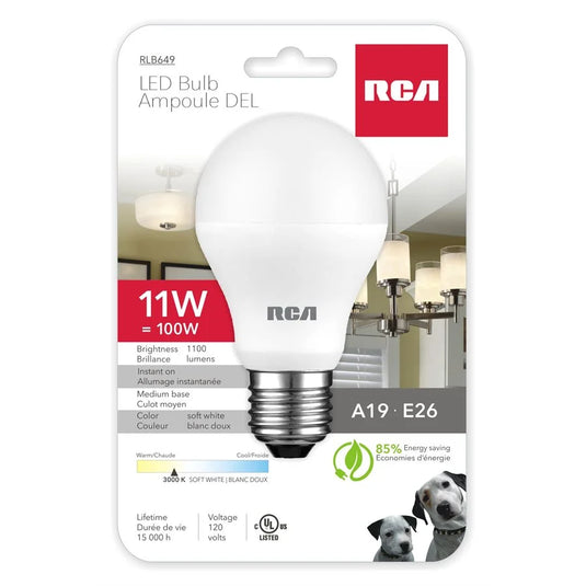 RCA A19 LED BULB 11W(=100W)