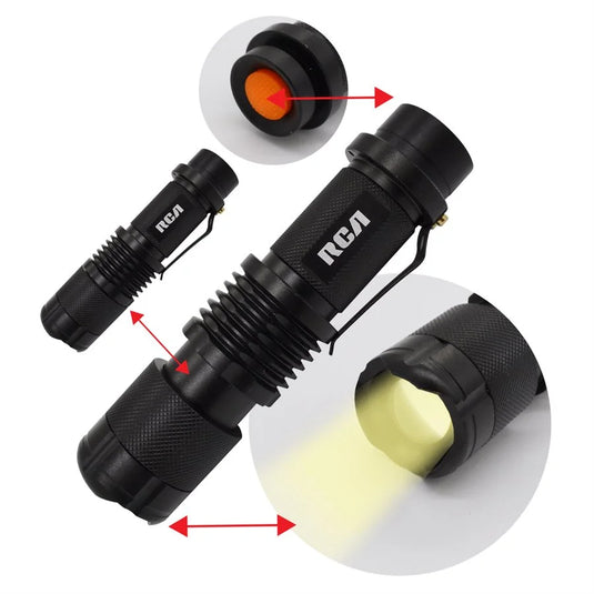 RCA 150LM METAL FLASH LIGHT WITH ZOOM