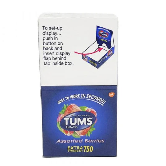 TUMS 12PK X 8CT CHEWABLE X-STR 750 ANTACID TAB ASSTD BERRIES