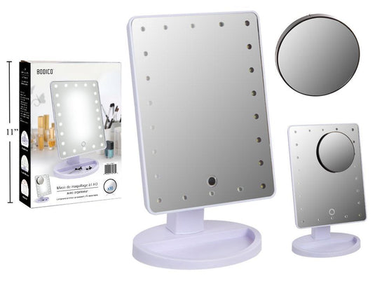 Bodico, LED Make-up Mirror, w/10x ,21.8x16.8, dia 8.5cm, col box(HZ)