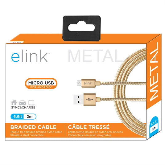6.6FT MICRO USB HEAVY DUTY BRAIDED CABLE