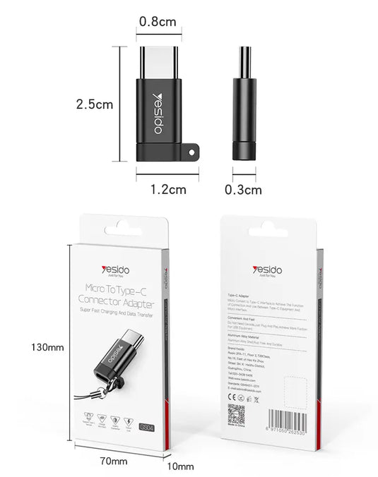 Micro To Type-C Mini OTG Adapter Charging Transmission