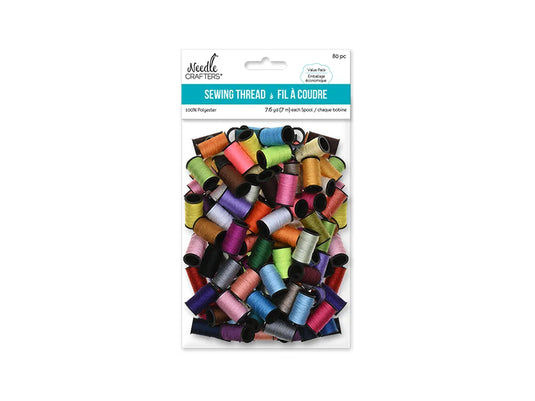 Needlecrafters: Polyester Sewing Thread 80ct 7m/Spool Value-Pak