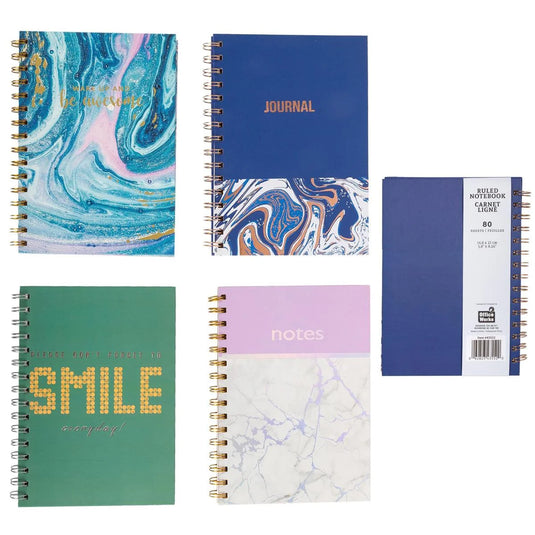Foil Laser Spiral, ruled Notebook 4 styles, 80s,70g, hard cover
