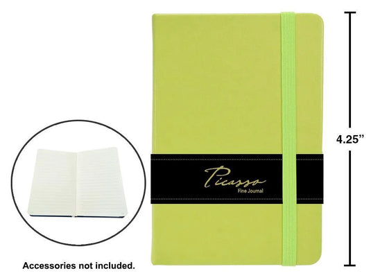 Picasso, 3"x4" 80-sheet Ruled Fine Journal, 80gsm, Lime Green, wrapper