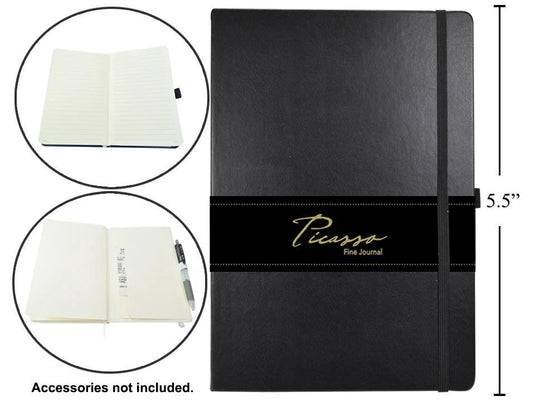 Picasso, 3.5 x 5.5" 80-sheet Ruled Fine Journal, 80gsm, Black, wrapper
