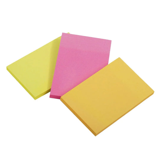 O.WKs. 50-sheet Sticky Notes, 3-pack 76x50mm, Neon Col., pbh