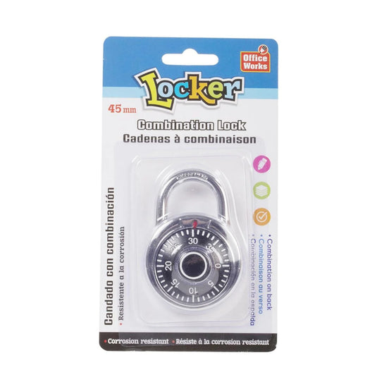 O.WKs. 45mm Combination Lock, Chrome Plated, Black only b/c (HZ)