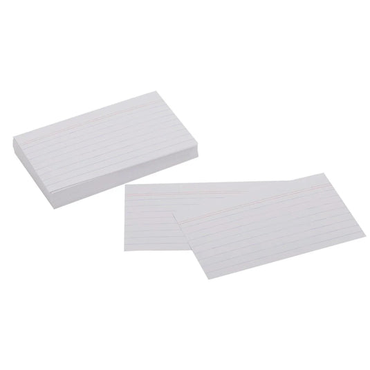 O.WKs.100-pc 3"x5" Index Card, pbh ruled.