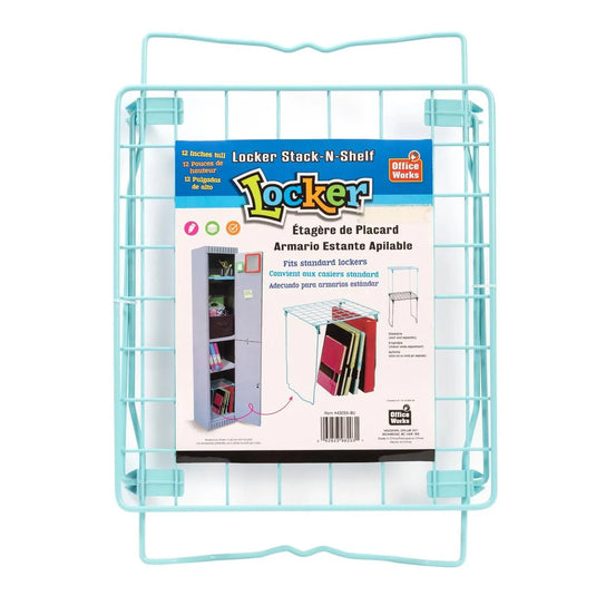 O.WKs. Locker Stack-N-Shelf, BLUE 28.5x25.5cm,Card tie on