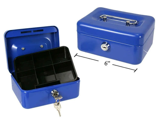 Heavy Duty Cash Box w/lock, 6x4.5x2.5".