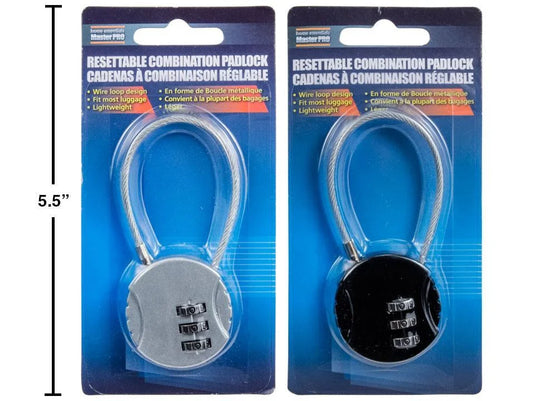 H.E. Master Pro, 3.5" Combination Padlock, Resettable, b/c