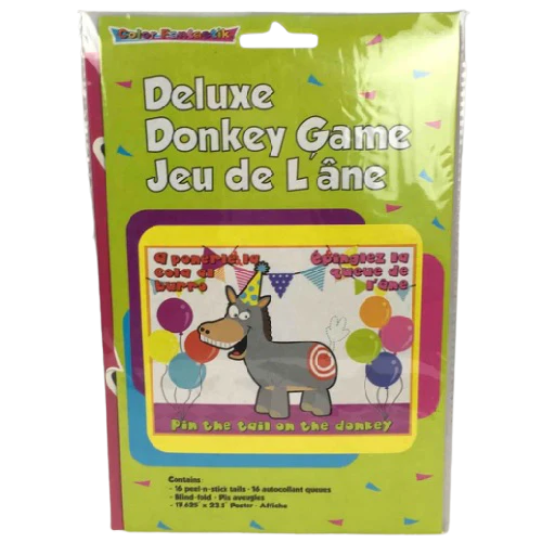 PARTY GAME DELUXE DONKEY PIN THE TAIL