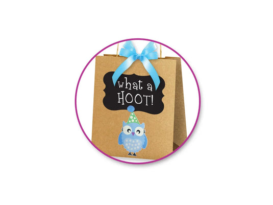 Party Craft: 8"x10"x4" Chalk-It-Up Gift Bags 2pk B) Kraft