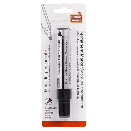 O.WKs. Jumbo Permanent Marker, Black, Chisel Head, b/c