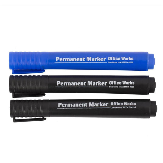 O.WKs. 3-pc Permanent Markers, 2 Colours, b/c
