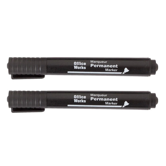 O.WKs. 2-Pk Permanent Marker in Black, b/c